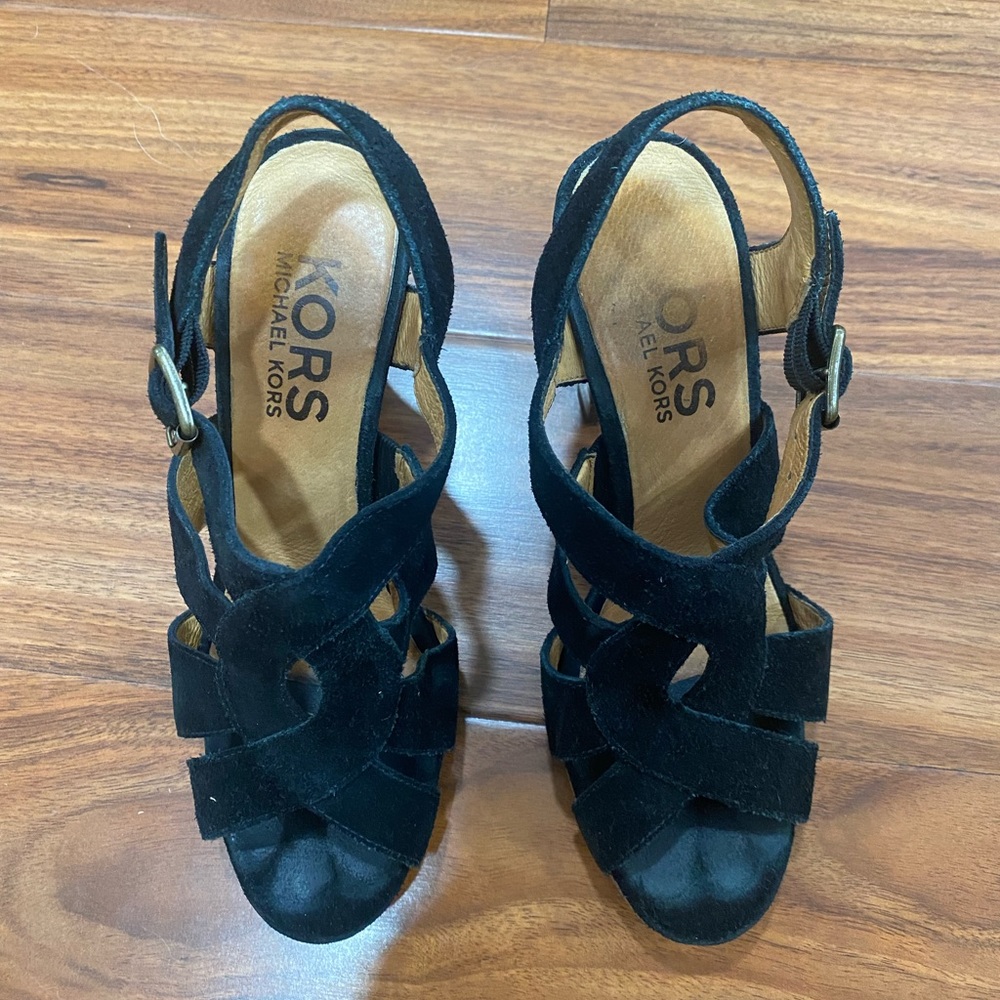 Kors Michael Kors Black Suede Heels | US 6